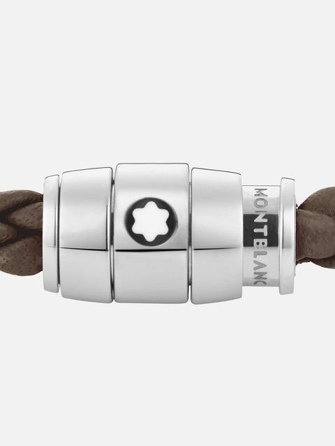 Bracelet Steel 3 rings Meisterstück collection in mastic leather