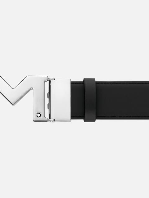 M buckle black 35 mm reversible leather belt